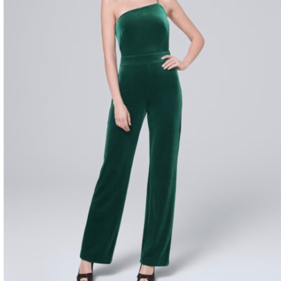 Emerald green jumpsuit with stone strap - Picture 1 of 3
